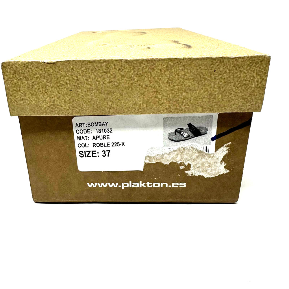 Plakton size 37 new in box Bombay sandals leather tan brown‎